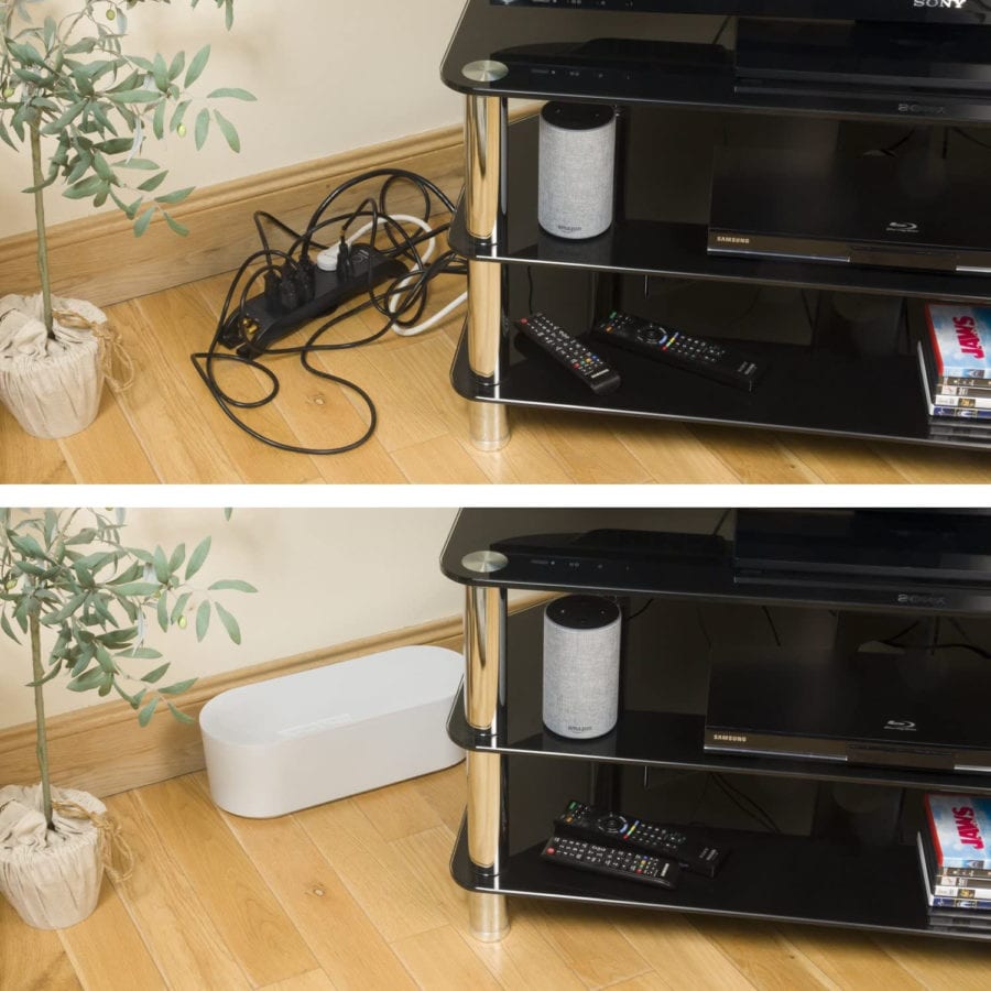 How To Hide Your TV Wires Without Cutting Into Your Walls The Plug   How To Hide Your TV Wires In A Box 900x900 