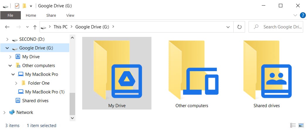 google drive file stream not enough space