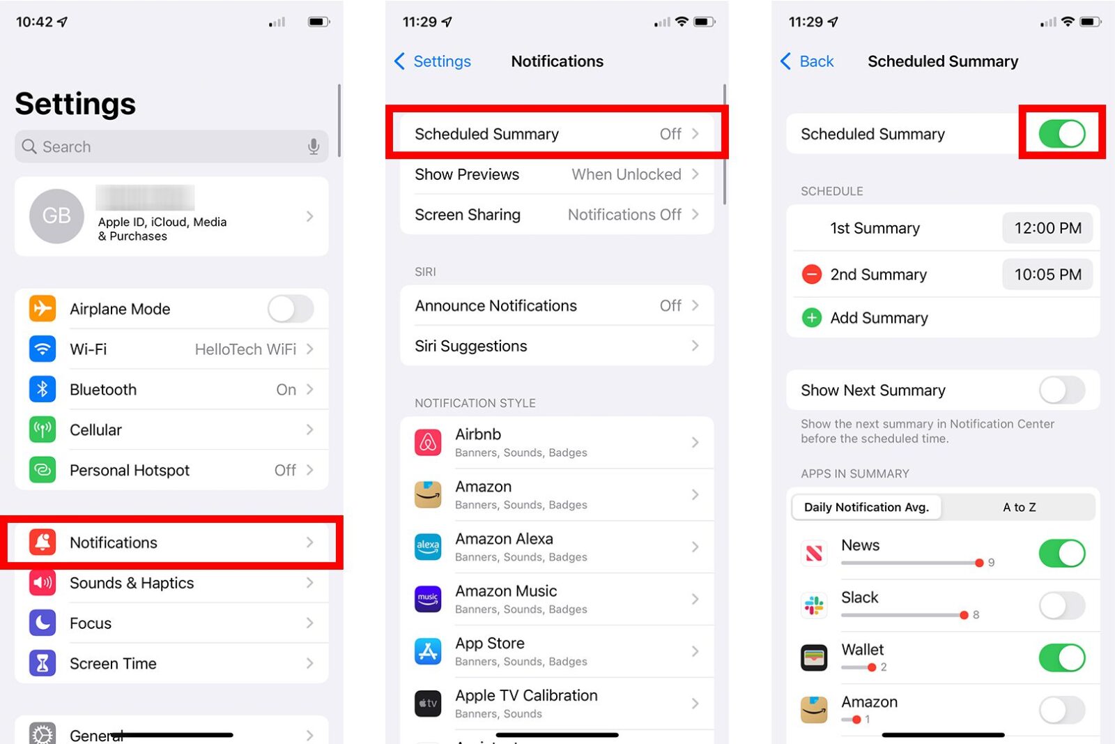 Сводка уведомлений IOS. Сводка уведомлений IOS 15. Schedule Notifications.