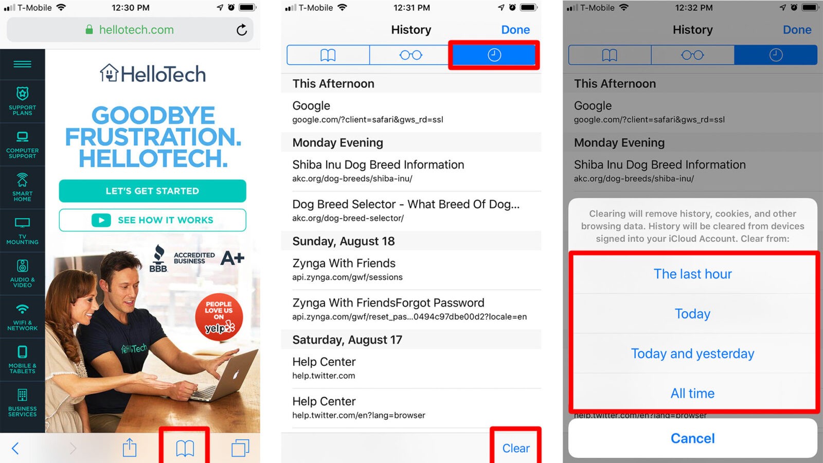 How to Clear History Based on Time Periods on Safari