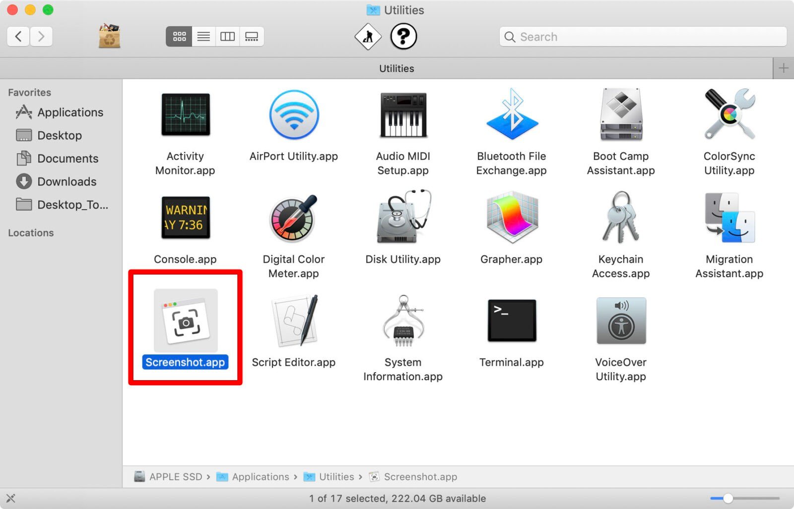 how to view screenshots on mac