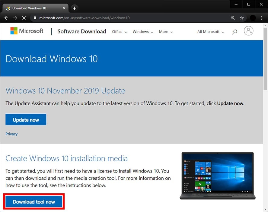 windows 10 pro usb media creation tool