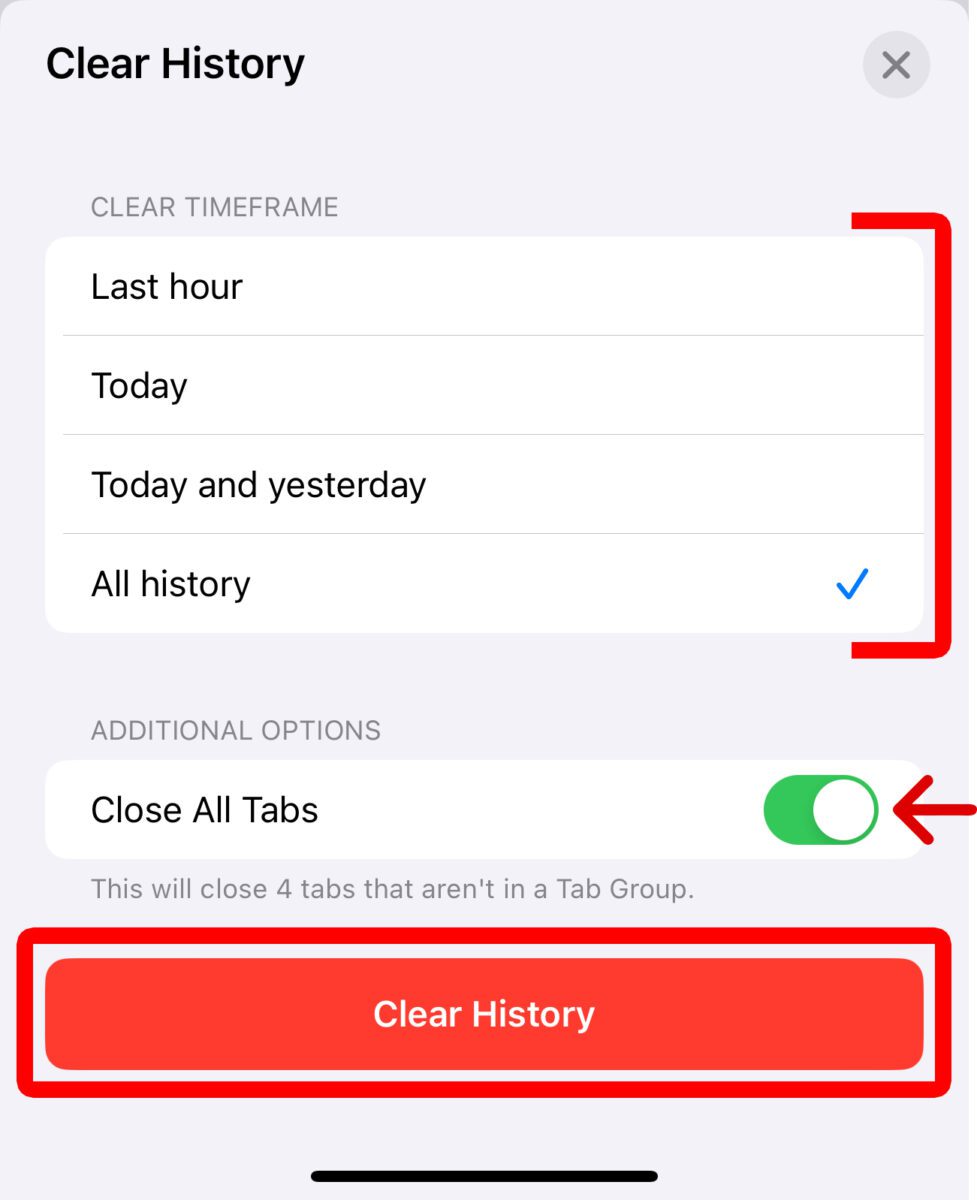 Clear the history, cache, and cookies from Safari on your iPhone